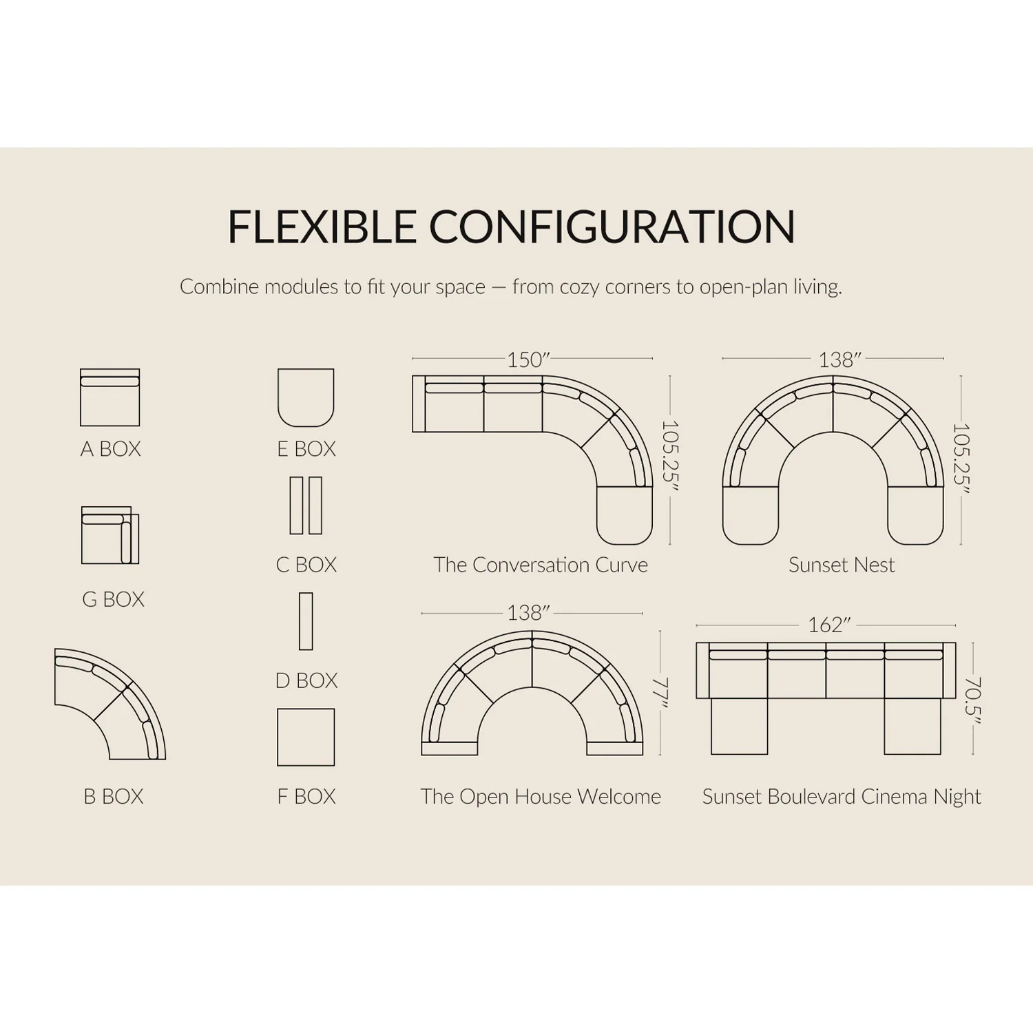 Aeris Modern Curved Sectional Parts & Components - Image 40