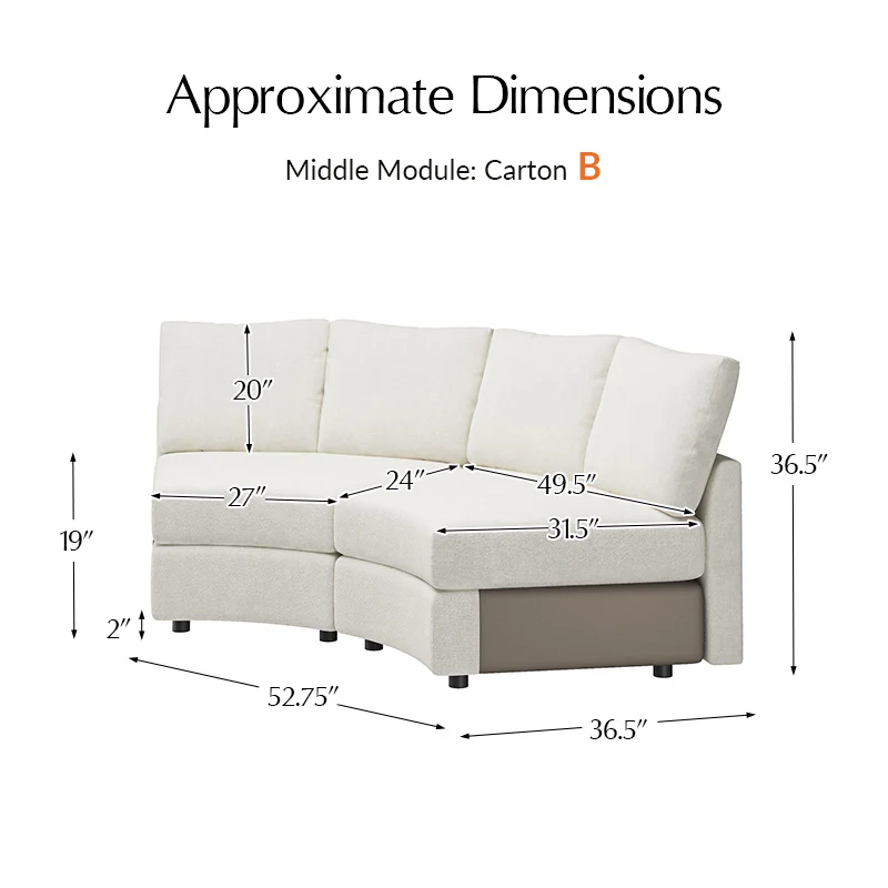 Aeris Modern Curved Sectional Parts & Components - Image 8