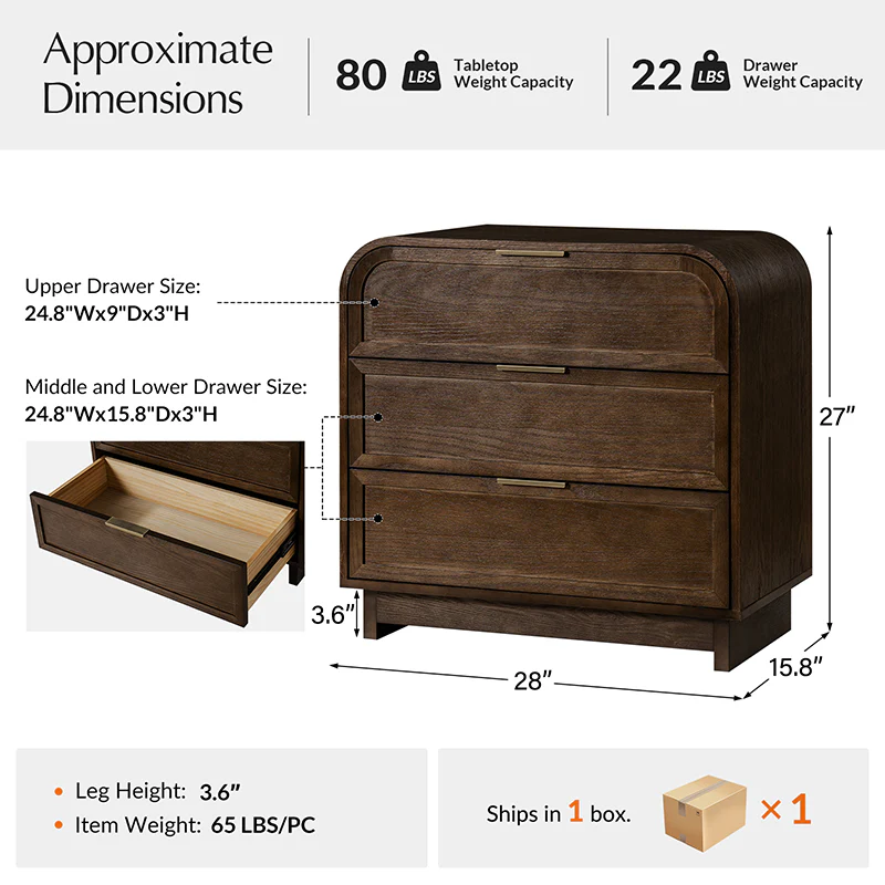 Albert Yanick 3-Drawer End Table - Image 3