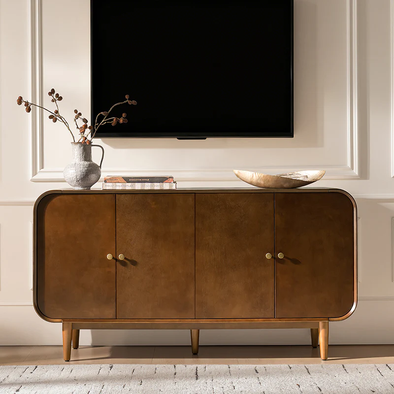Alee 58 Inches Wide Mid-Century Modern 4-Door Sideboard With Adjustable Shelves