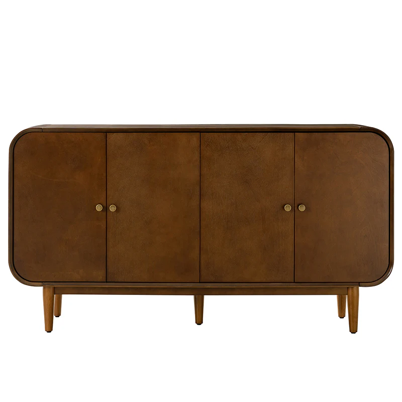 Alee 58 Inches Wide Mid-Century Modern 4-Door Sideboard With Adjustable Shelves - Image 4