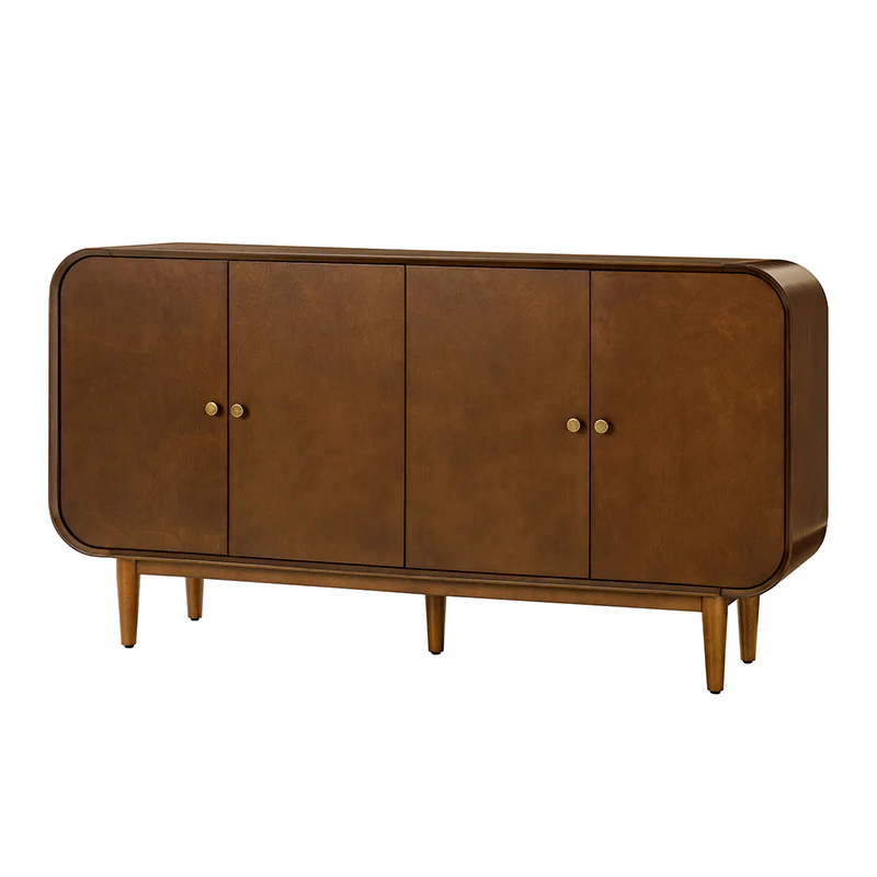Alee 58 Inches Wide Mid-Century Modern 4-Door Sideboard With Adjustable Shelves - Image 5