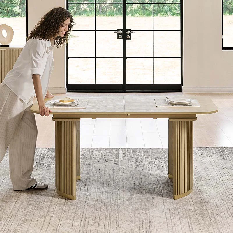 American Modern Fluted Extendable Multi-Functional Table - Image 4