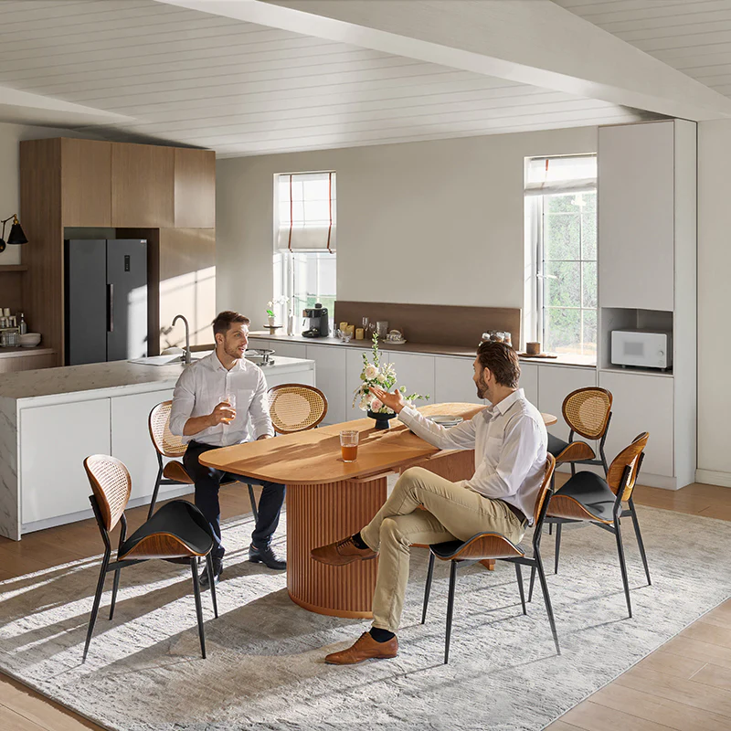 American Modern Fluted Space Saving Table and Chairs & Storage Cabinet Sets (Optional Types) - Image 11