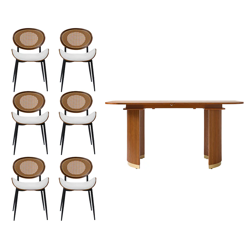 American Modern Fluted Space Saving Table and Chairs & Storage Cabinet Sets (Optional Types) - Image 44