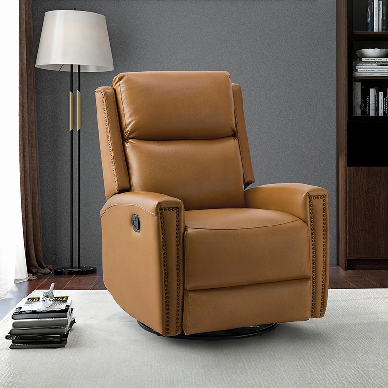 Aniceta 30.31" Wide Genuine Leather Swivel Rocker Glider Recliner - Image 10