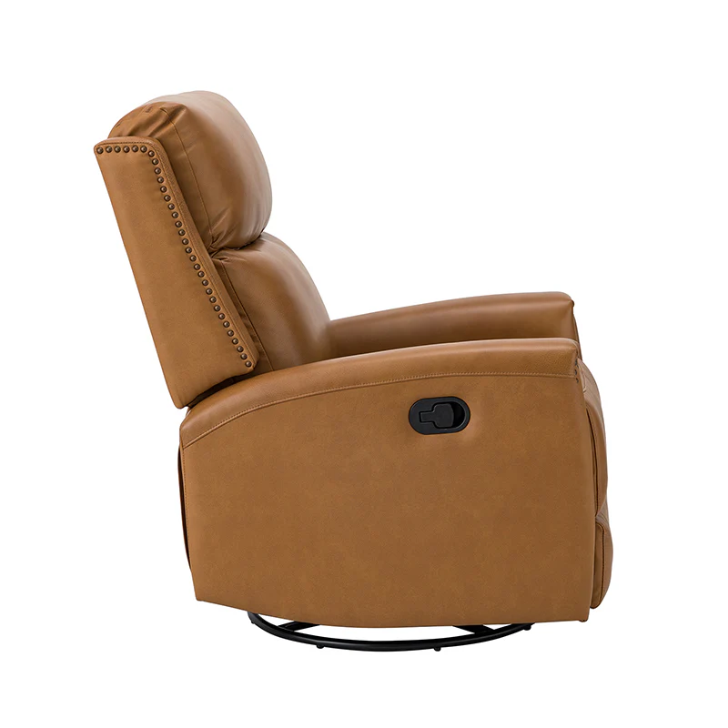 Aniceta 30.31" Wide Genuine Leather Swivel Rocker Glider Recliner - Image 13