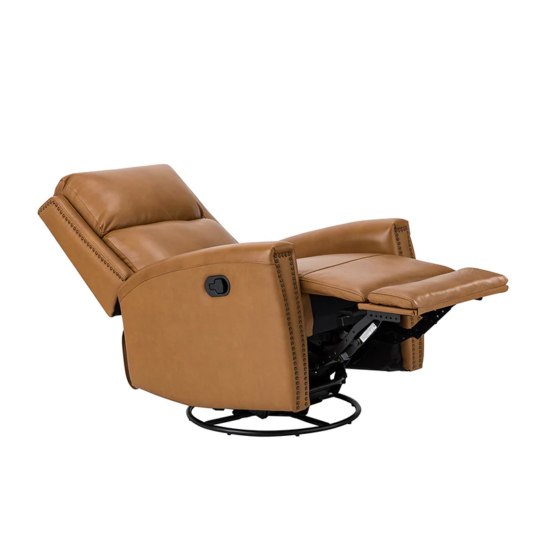 Aniceta 30.31" Wide Genuine Leather Swivel Rocker Glider Recliner - Image 14