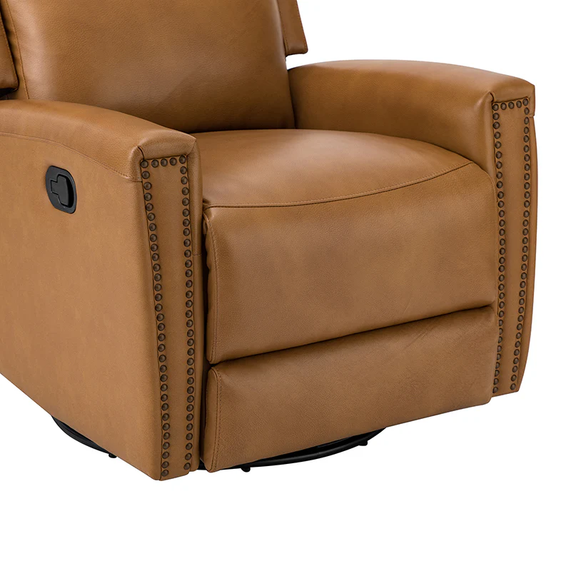Aniceta 30.31" Wide Genuine Leather Swivel Rocker Glider Recliner - Image 16
