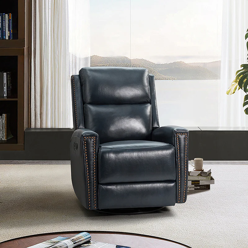 Aniceta 30.31" Wide Genuine Leather Swivel Rocker Glider Recliner - Image 17