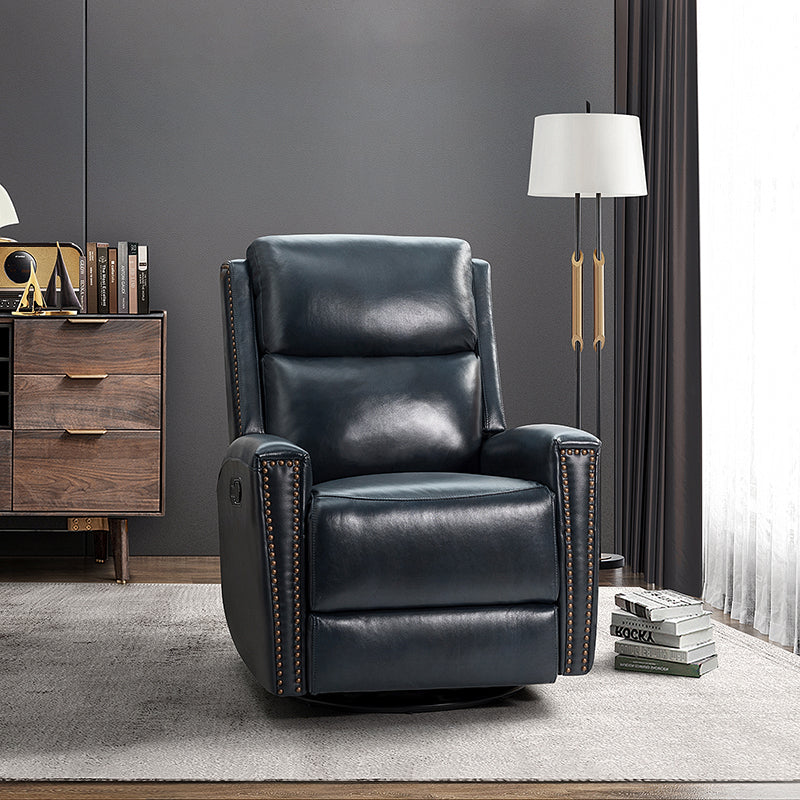 Aniceta 30.31" Wide Genuine Leather Swivel Rocker Glider Recliner - Image 18