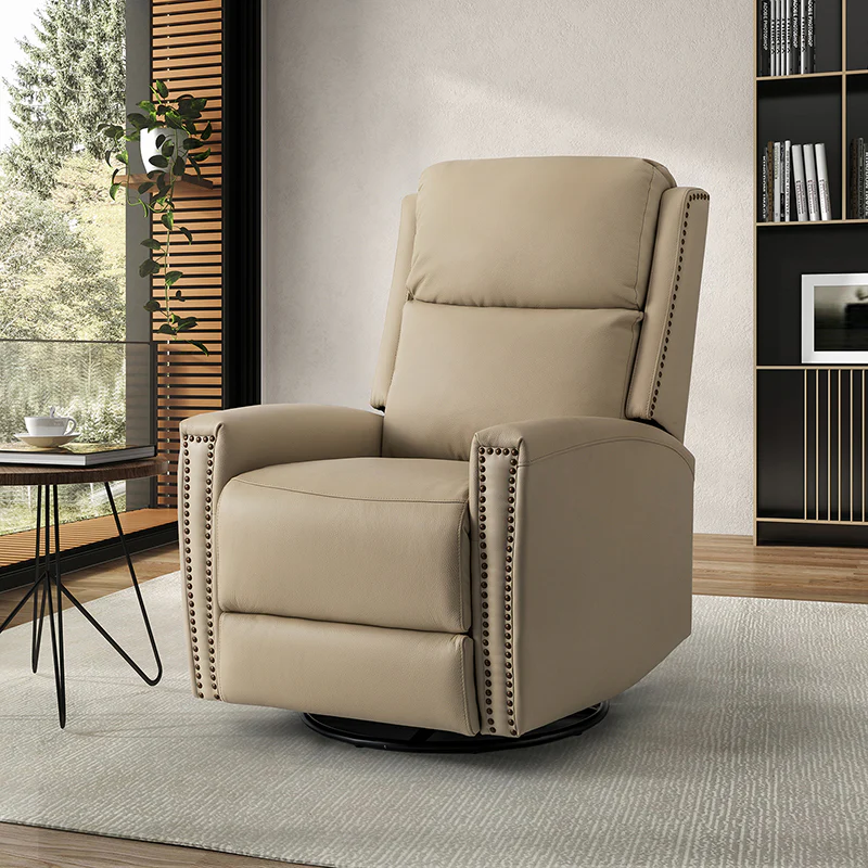 Aniceta 30.31" Wide Genuine Leather Swivel Rocker Glider Recliner - Image 25