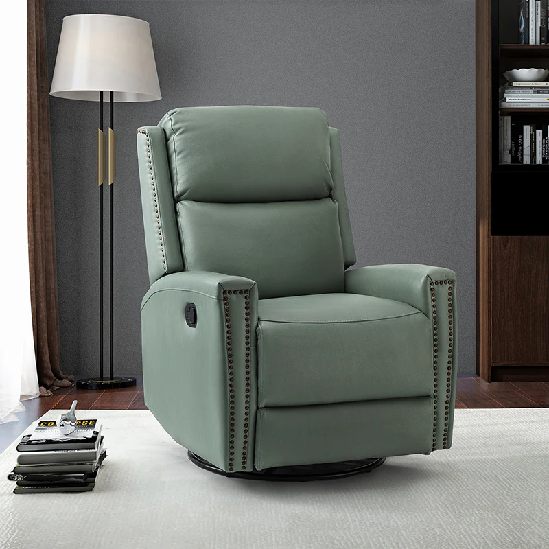 Aniceta 30.31" Wide Genuine Leather Swivel Rocker Glider Recliner - Image 34