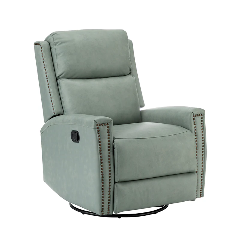 Aniceta 30.31" Wide Genuine Leather Swivel Rocker Glider Recliner - Image 36