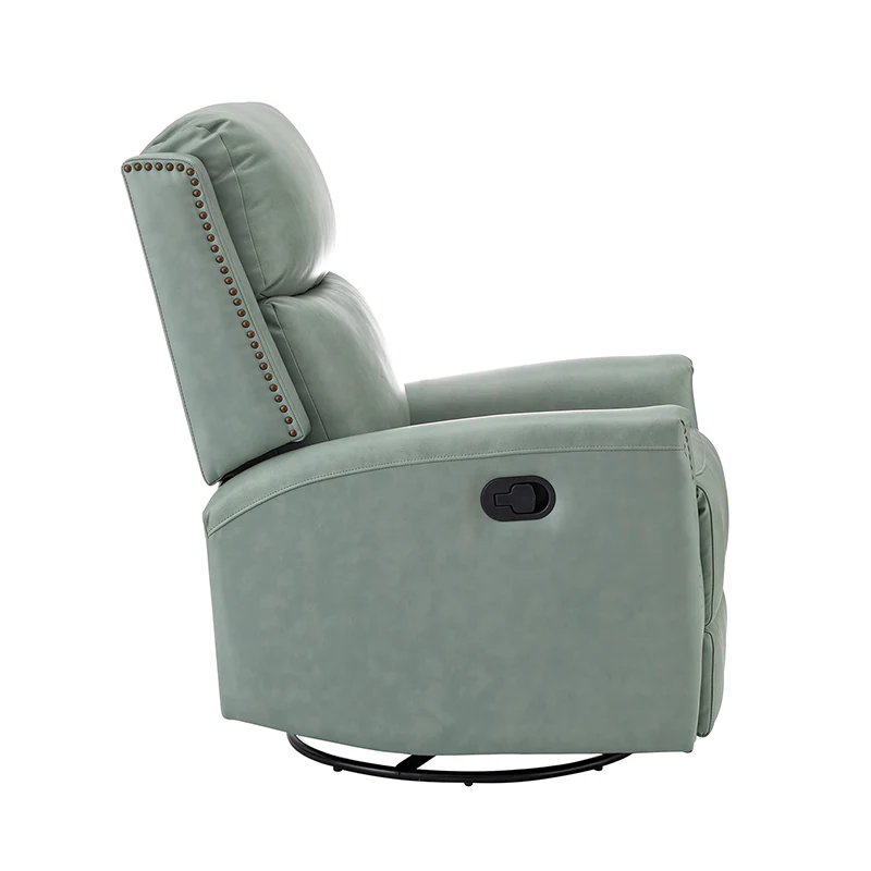 Aniceta 30.31" Wide Genuine Leather Swivel Rocker Glider Recliner - Image 37