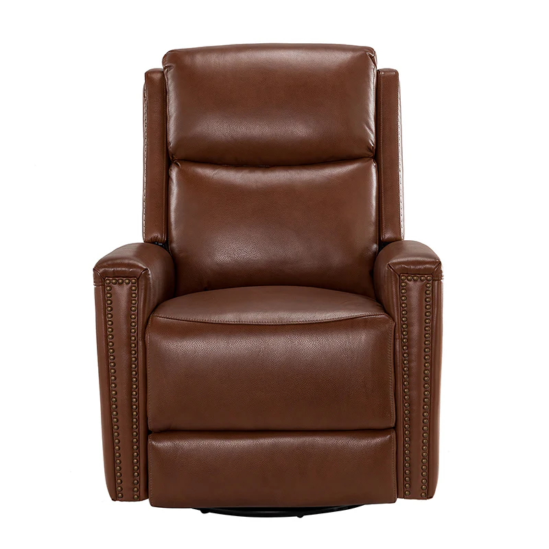 Aniceta 30.31" Wide Genuine Leather Swivel Rocker Glider Recliner - Image 4
