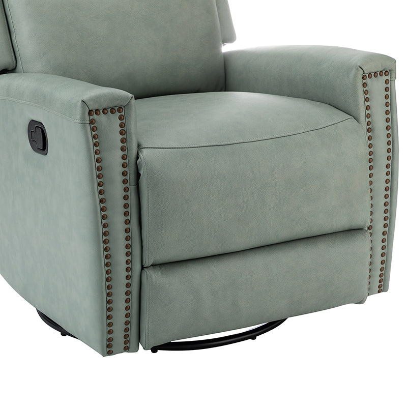 Aniceta 30.31" Wide Genuine Leather Swivel Rocker Glider Recliner - Image 40