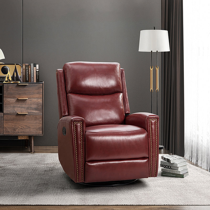 Aniceta 30.31" Wide Genuine Leather Swivel Rocker Glider Recliner - Image 42