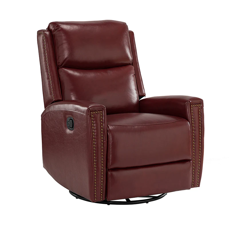 Aniceta 30.31" Wide Genuine Leather Swivel Rocker Glider Recliner - Image 45