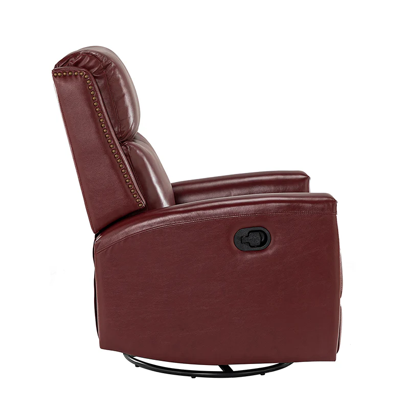Aniceta 30.31" Wide Genuine Leather Swivel Rocker Glider Recliner - Image 46