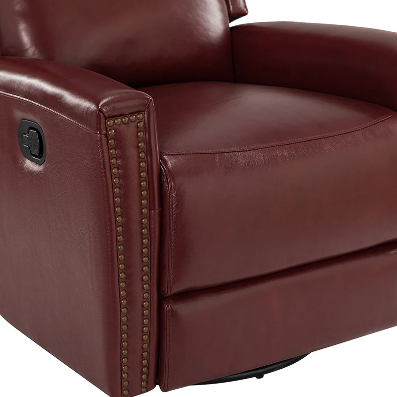 Aniceta 30.31" Wide Genuine Leather Swivel Rocker Glider Recliner - Image 48