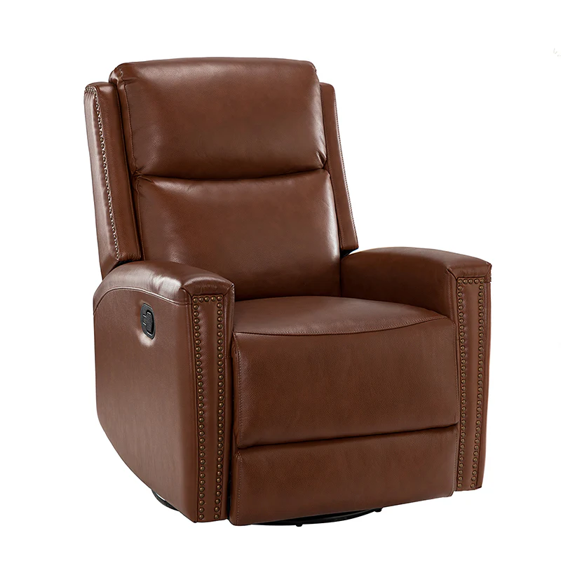 Aniceta 30.31" Wide Genuine Leather Swivel Rocker Glider Recliner - Image 5