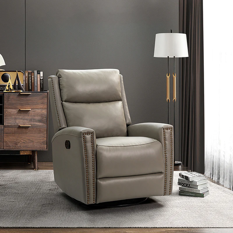 Aniceta 30.31" Wide Genuine Leather Swivel Rocker Glider Recliner - Image 50