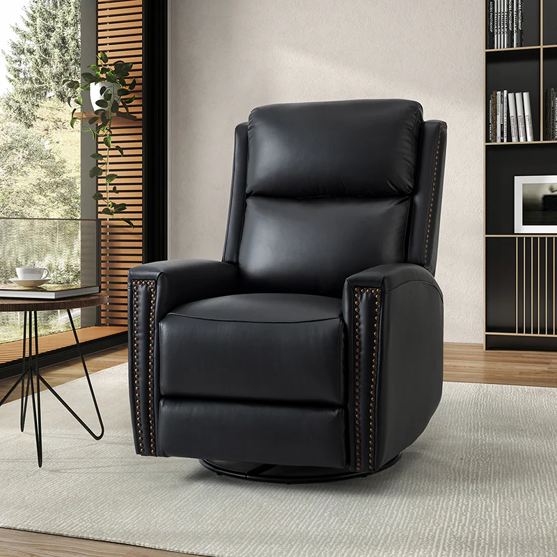 Aniceta 30.31" Wide Genuine Leather Swivel Rocker Glider Recliner - Image 57