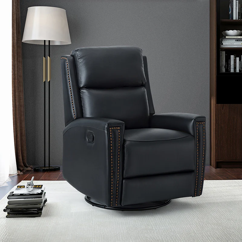 Aniceta 30.31" Wide Genuine Leather Swivel Rocker Glider Recliner - Image 58