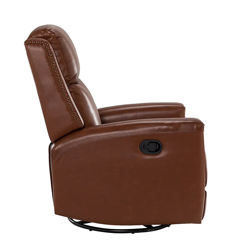 Aniceta 30.31" Wide Genuine Leather Swivel Rocker Glider Recliner - Image 6