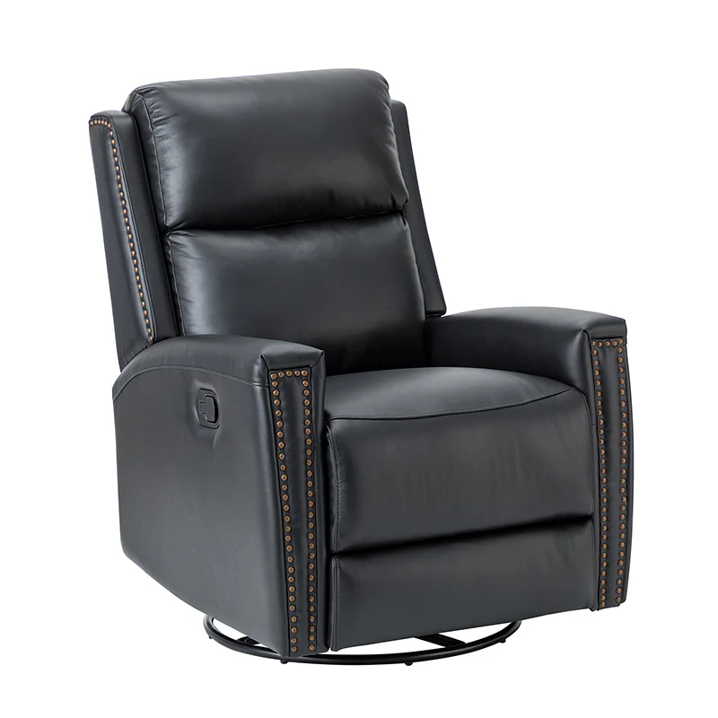 Aniceta 30.31" Wide Genuine Leather Swivel Rocker Glider Recliner - Image 60