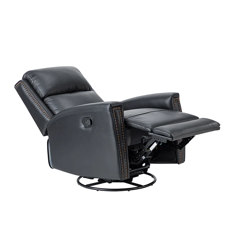 Aniceta 30.31" Wide Genuine Leather Swivel Rocker Glider Recliner - Image 62