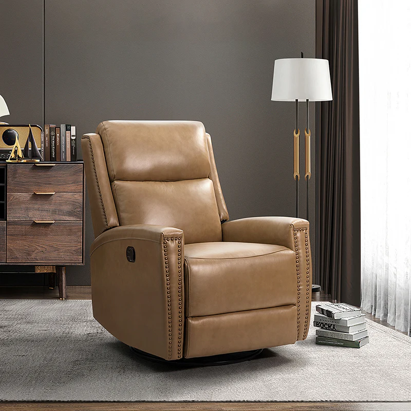 Aniceta 30.31" Wide Genuine Leather Swivel Rocker Glider Recliner - Image 66