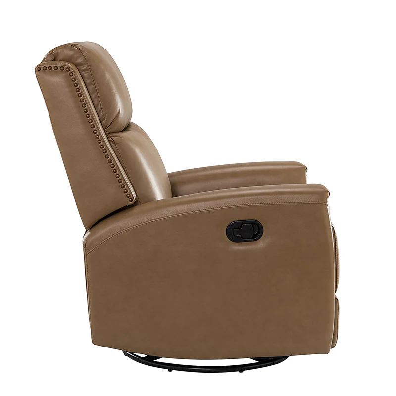 Aniceta 30.31" Wide Genuine Leather Swivel Rocker Glider Recliner - Image 69