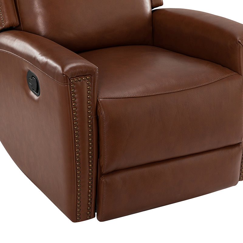 Aniceta 30.31" Wide Genuine Leather Swivel Rocker Glider Recliner - Image 8