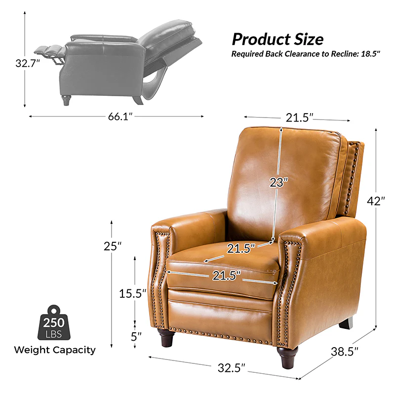 Annabelle Genuine Leather Recliner Chair(Optional Types) - Image 18