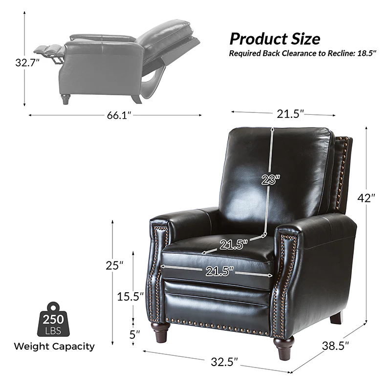 Annabelle Genuine Leather Recliner Chair(Optional Types) - Image 26
