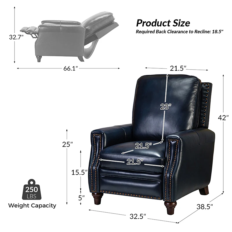 Annabelle Genuine Leather Recliner Chair(Optional Types) - Image 42