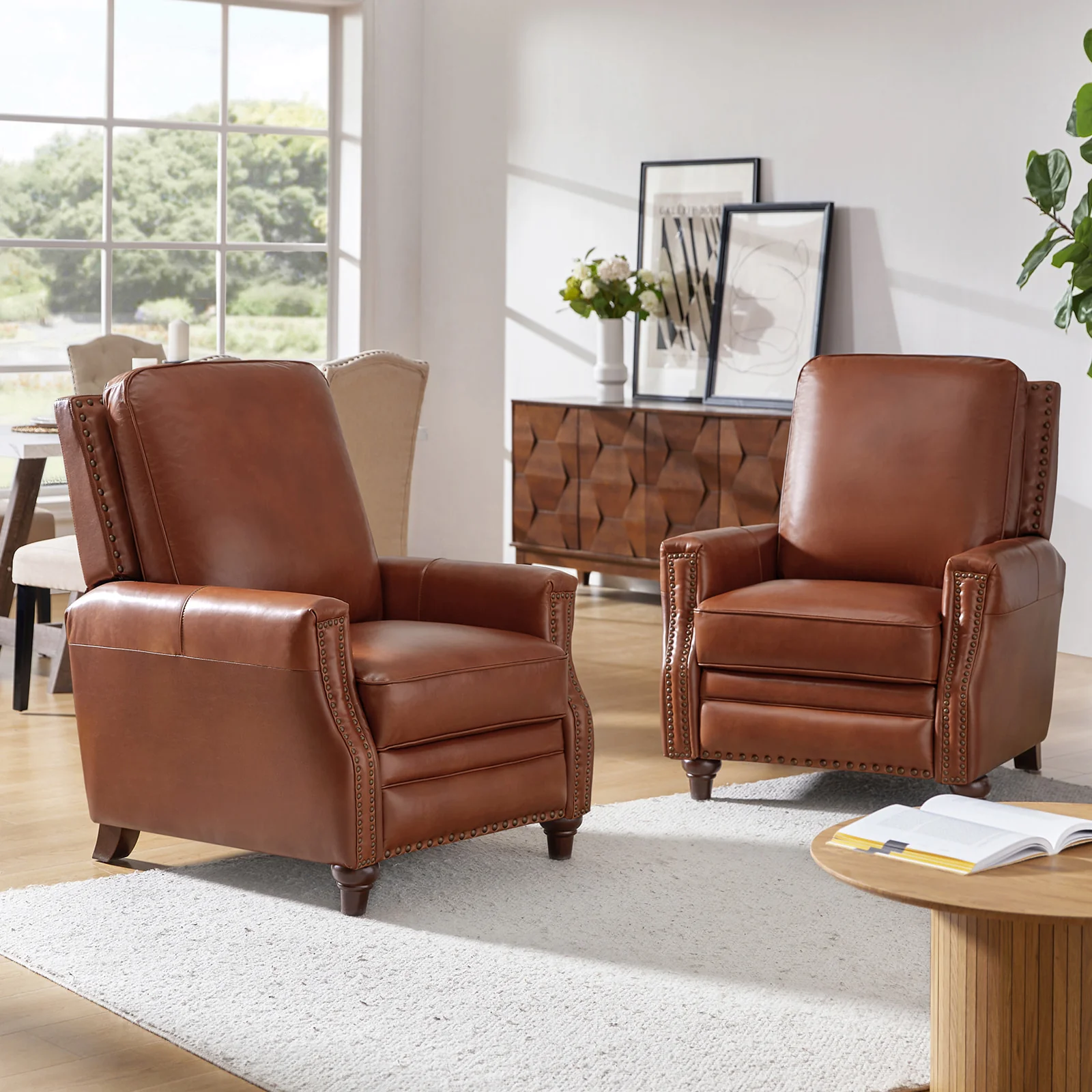 Annabelle Genuine Leather Recliner Chair(Optional Types) - Image 48