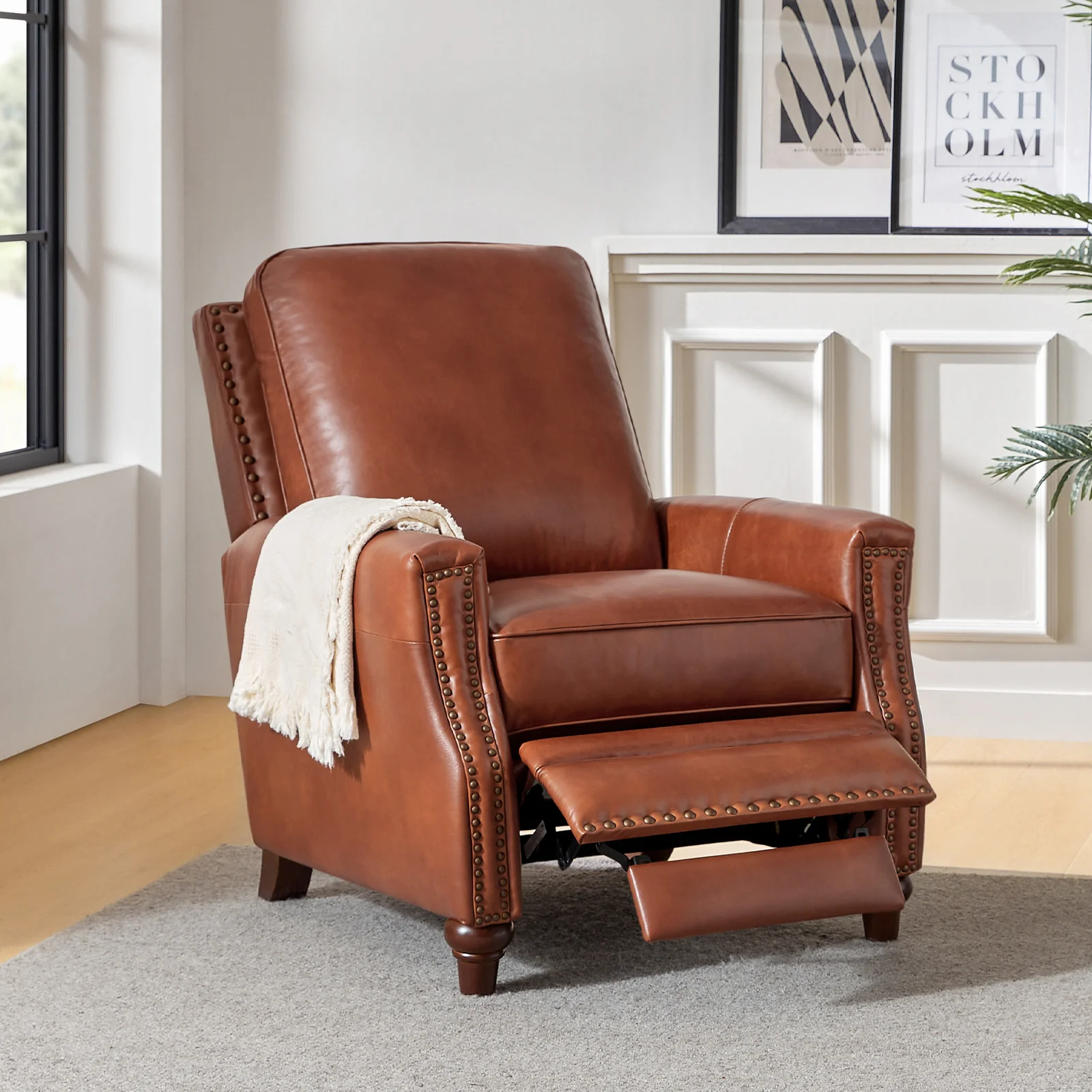 Annabelle Genuine Leather Recliner Chair(Optional Types) - Image 49
