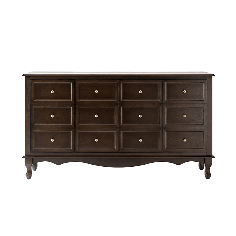 Antique-Inspired 4-Door Sideboard Cabinet - Decorative Drawer Illusion - Image 12