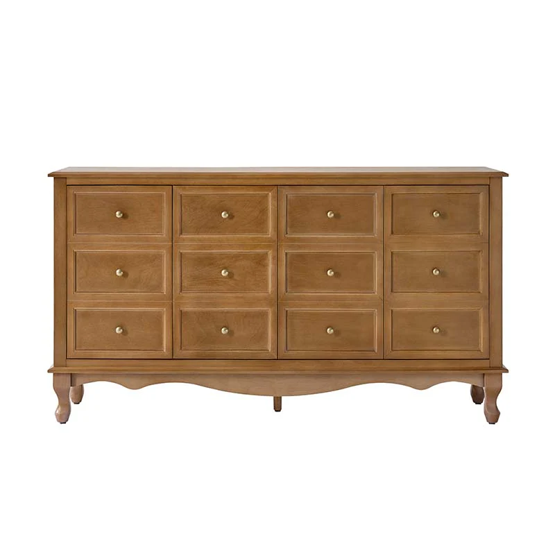 Antique-Inspired 4-Door Sideboard Cabinet - Decorative Drawer Illusion - Image 5