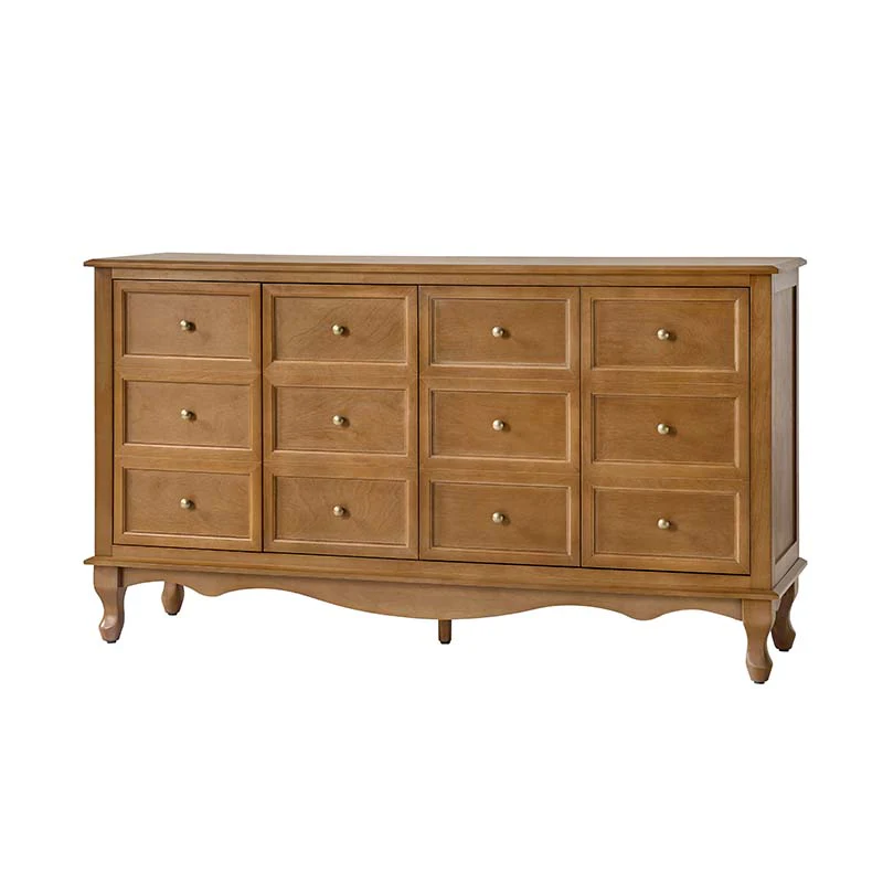 Antique-Inspired 4-Door Sideboard Cabinet - Decorative Drawer Illusion - Image 6