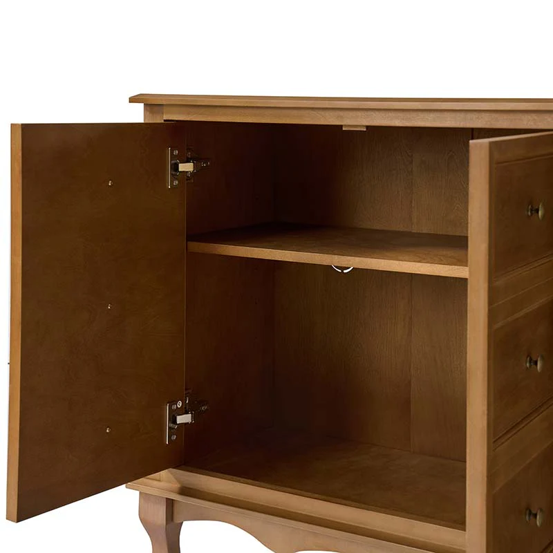 Antique-Inspired 4-Door Sideboard Cabinet - Decorative Drawer Illusion - Image 9