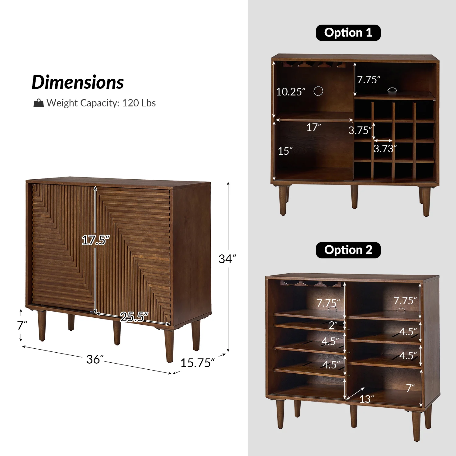 Archie 34" Tall 2-Door Accent Cabinet – Compact Multifunction Storage Cabinet for Entryway, Living Room or Bedroom - Image 18
