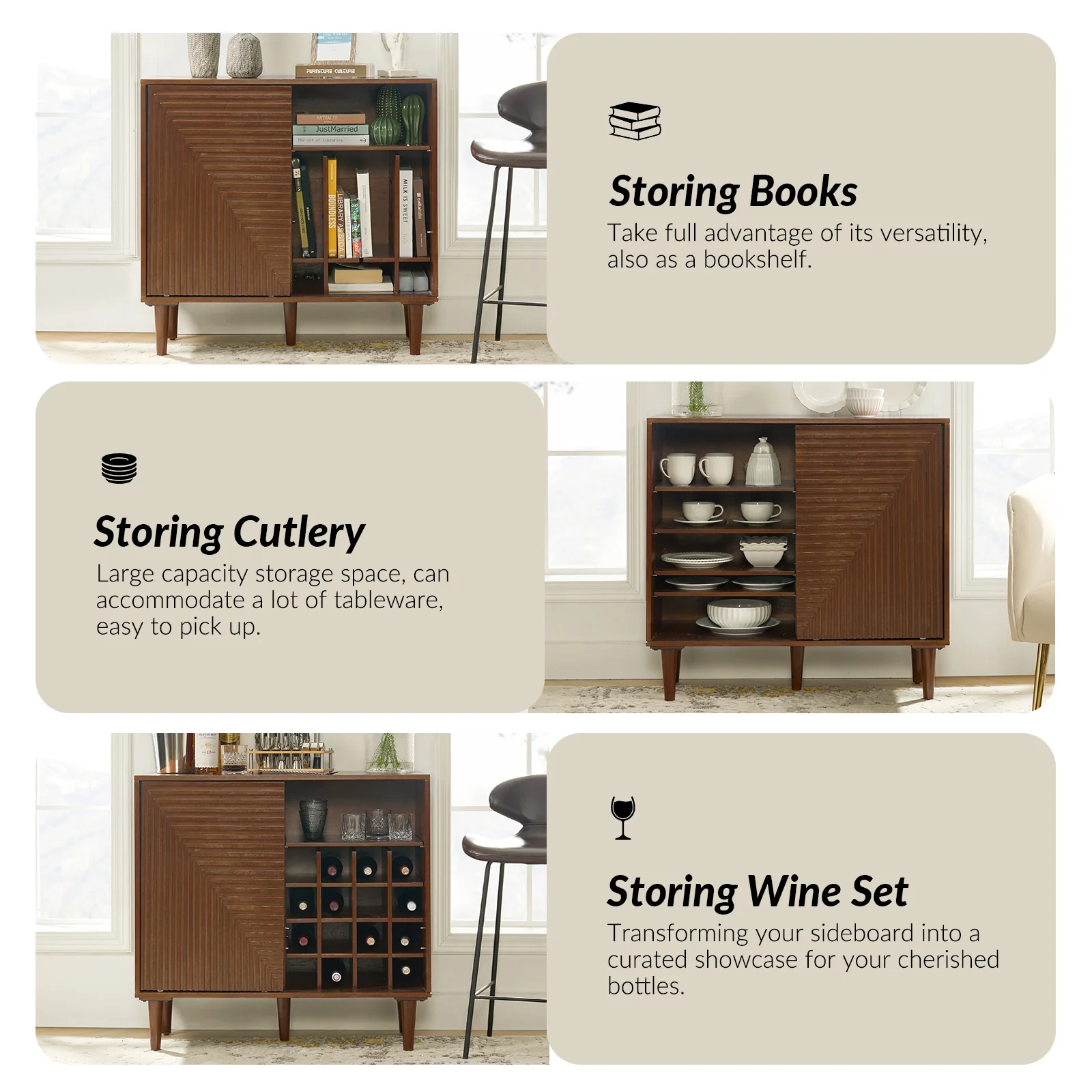 Archie 34" Tall 2-Door Accent Cabinet – Compact Multifunction Storage Cabinet for Entryway, Living Room or Bedroom - Image 25