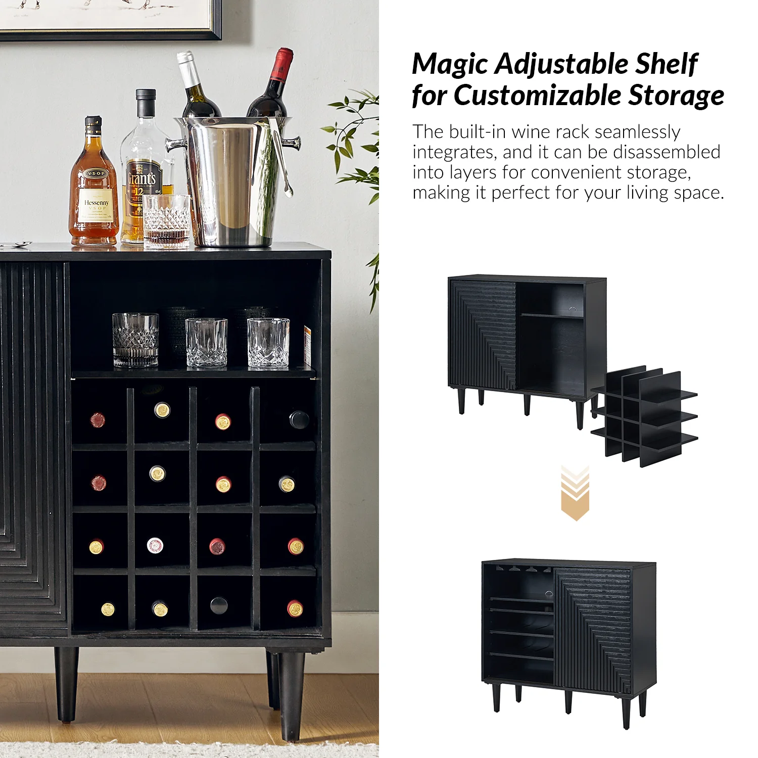 Archie 34" Tall 2-Door Accent Cabinet – Compact Multifunction Storage Cabinet for Entryway, Living Room or Bedroom - Image 32