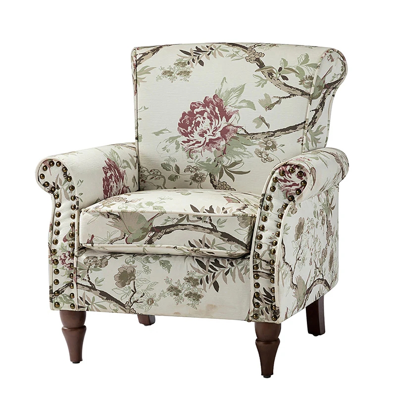 Artemisa Modern Floral Pattern Upholstered Armchair - Image 12