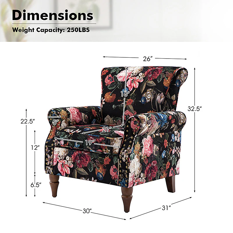 Artemisa Modern Floral Pattern Upholstered Armchair - Image 51