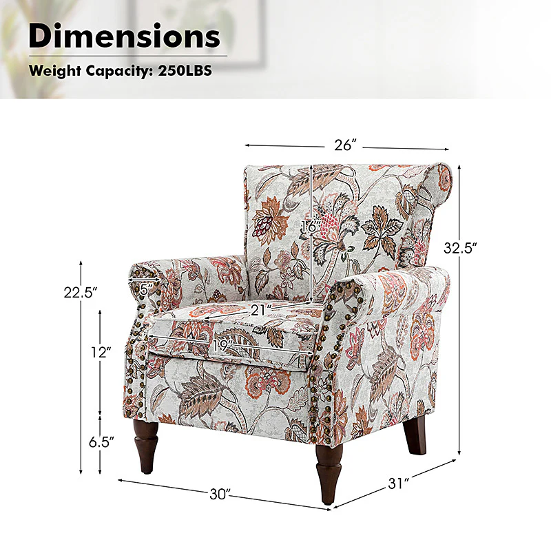 Artemisa Modern Floral Pattern Upholstered Armchair - Image 59